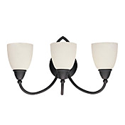 120W Transitional Wall Light with 3 Lights and Alabaster Glass Shades