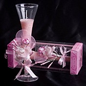Pale Pink Rose & Calla Lily Glass Candle Holder