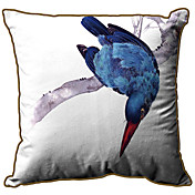Blue Bird Print Pattern Velet fronha decorativa