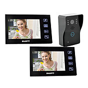 7 "Wired Video telefono del portello con Record Picture card SD (1 fotocamera Per 2 Monitor)