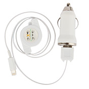 Tiny Car Charger mit ausziehbarem Kabel Blitz für iPhone 5, iPod (DC12-24V, 1A)