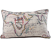 Índia Mapa Imprimir Linen fronha decorativa Retro