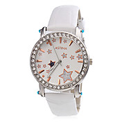 Unisex analogico al quarzo orologio da polso PU (bianco)