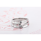 Charming 925 Sterling Silver Cubic Zirconia Couples Rings