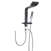zeitgenössische Wandhalterung Duschpaneel Wasserhahn mit Handbrause - Malerei Finish (schwarz)