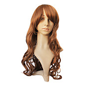 Hot Sale Capless Brown Synthetic Long Curly Hair Wig