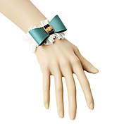 Handmade Green Chiffon Bow Aristocrat Lolita Bracelet