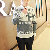 Men's Round Animal Print Knitwear Sweater