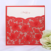 conception découpe inséré invitation de mariage en rouge (jeu de 50)