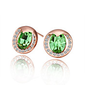 Unique Rose Gold Plated Round Crystal Earrings(More Colors)