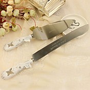 Personalized Butterfly Style Wedding Cake Serving Set In Resin Handle