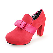 Suede Chunky Heel Pumps With Bowknot Party / Evening Shoes (More Colors)