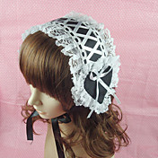 Handmade Black Heart Pattern Cotton 41cm Sweet Lolita Headband with Lace