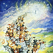 gedrukt cartoon god geschapen honden door Bill Bell