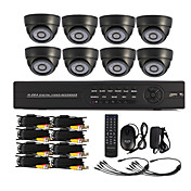 8 Channel One-Touch Online CCTV DVR systeem (8 Indoor Dome camera)