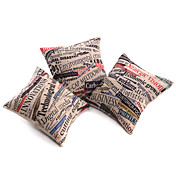 Conjunto de 3 Modern Texto fronha de algodão / linho decorativa
