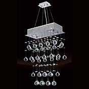 200W Modern Ceiling Light with 4 Lights and Crystal Beaded Pendants (GU10 Base)