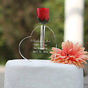 Personalized Heart Shaped Cake Topper/Crystal Keepsake