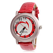 Unisex PU analogico al quarzo orologio da polso (rosso)