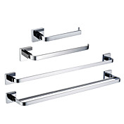 Chrome Finish Brass Bathroom Accessory Sets (Include Towel Rings,Toilet Roll Holders,2 Towel Bars)