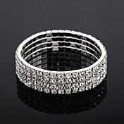 Four Layers Ladies' Rhinestone Tennis Bracelet In Silver Alloy
