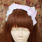 Handmade Pink Cotton Layered Bow Sweet Lolita Headpiece