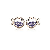 Elegant Alloy Vis geslepen kristal oorbellen