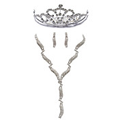 Magnifique Strass Effacer alliage ensemble de bijoux comprenant le collier, boucles d'oreilles et un diadème
