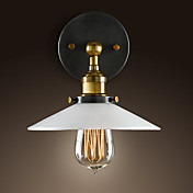 60W Luz minimalista pared rústica con la cortina de metal blanco (E27/E26 Base)