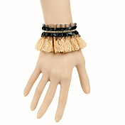 Handmade Jaune et Noir Lace Country Lolita Bracelet