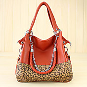 Women's Contrast Color Leopard Hobo