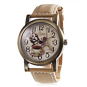 Unisex Parigi Stile PU analogico al quarzo orologio da polso (marrone)