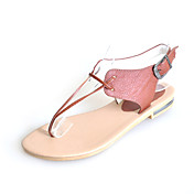 Cuero sandalias de tacón bajo con hebilla de zapatos de fiesta / noche (más colores)