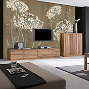 Wit Bloemen Botanische Natuur Mural