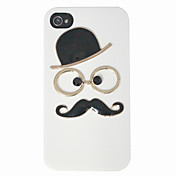 Gentleman Beard Cartoon Pattern Hard Case for iPhone 4/4S