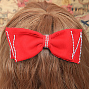 Handmade Red Linen Bow Classic Lolita Headpiece