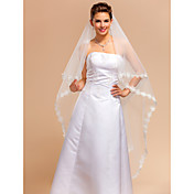 Élégantes à un seul échelon Voiles de mariage valse avec Dentelle Applique / Edge aménagé