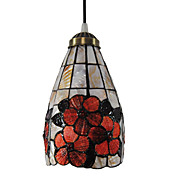 40W Tiffany anheng lys med Stained Glass Skjerm i Floral Design