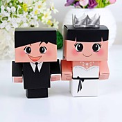 Bride & Groom Favor Box With Silver Crown (Set of 12)