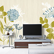 Blue Floral in Bloom Natur Mural