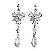 Gorgeous Platinum Plated Cubic Zirconia Chandelier Earrings(More Colors)