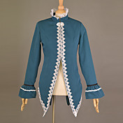 Long Sleeve Knee-length Dark Green Cotton Stand Collar Gothic Lolita Coat
