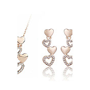 Corazón Cut aleación con el collar de la manera del Rhinestone del oro de las mujeres plateadas