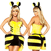Lindo Sexy Bee Bumble amarillo cosplay costume (3 Piezas)