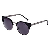 Unisex Gray Lens Sort / Hvid Frame Runde Solbriller (assorterede farver)