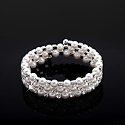 Ladies' Rhinestone Strand/Tennis Bracelet In White Pearl