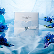 elegantes rosas azules de tres veces invitación de la boda (juego de 50)