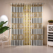 (Two Panels) Chenille Traditional Sheer Curtains