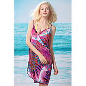 Damemode Summer Floral Print Swim Dress (Længde: 150cm, Bredde: 105cm)