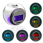 Reloj Despertador De Luces LED Digital de Esfera de Cristal con Cronómetro, Termómetro y Calendario Con Sonidos de la Naturaleza - 3 x AAA